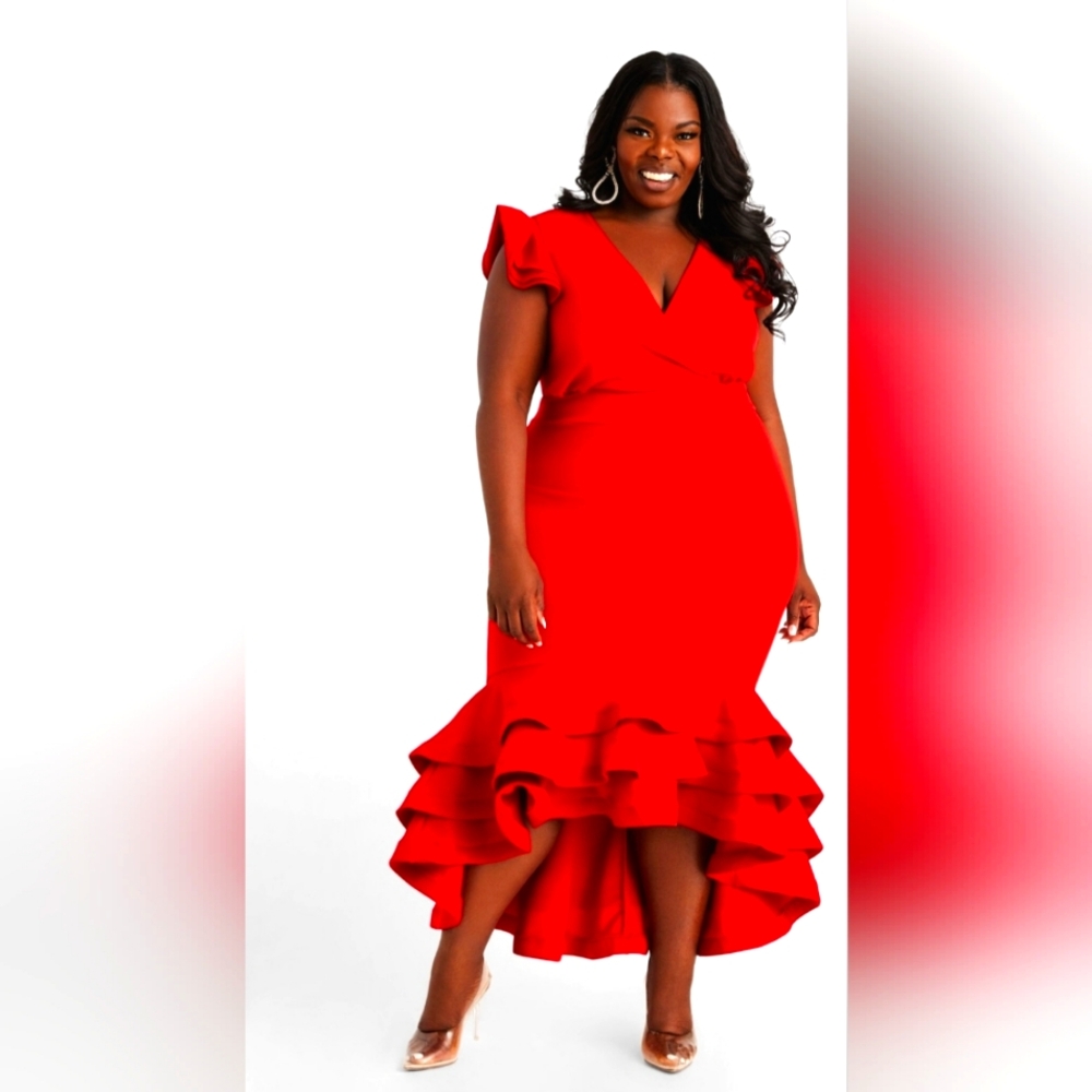 Tiered Hi Low Evening Dress